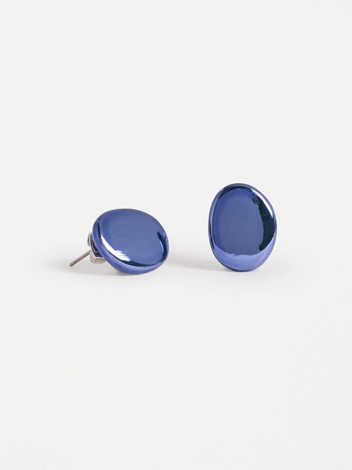 Image of Earrings. Product name - Elk Atur Mini Stud Earring in Dusk Blue colour by brand - Elk