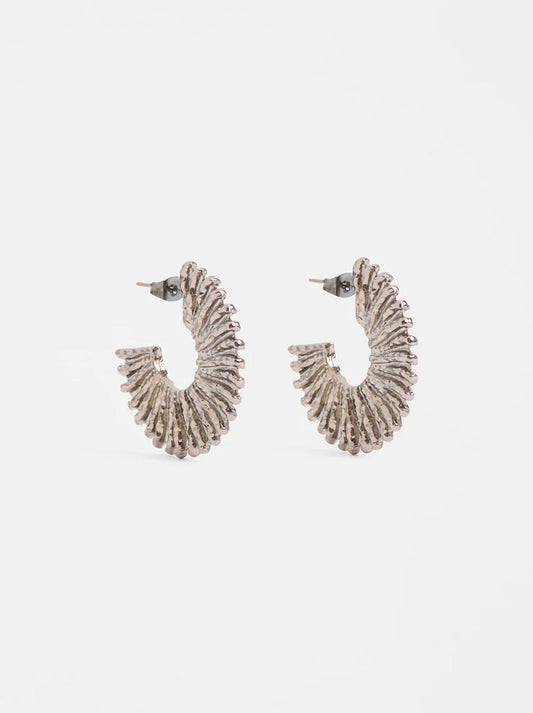 Image of Earrings. Productname: ELK KRUSEN HOOP EARRING in Gunmetal colour by brand - Elk