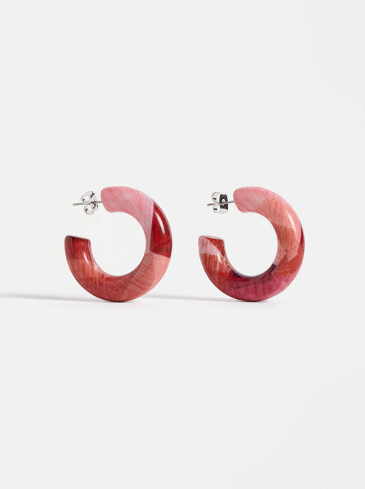 Image of Accessories. Product name - Elk Resso Hoop Earring in Fuchsia colour by brand - Elk