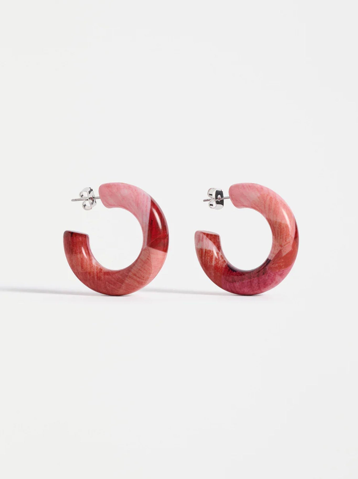 Image of Accessories. Product name - Elk Resso Hoop Earring in Fuchsia colour by brand - Elk