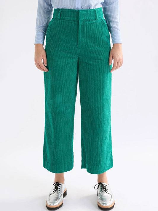 Image of a model wearing Pants. Productname: Elk Rhes Cord Pant in Island Green colour by brand - Elk
