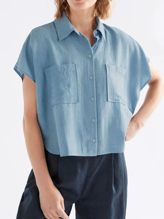 Image of Shirts. Productname: ELK STOLT SHIRT in Lightwash colour by brand - Elk