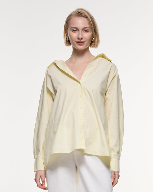 Image of Shirts. Product name - Ella Back Tie Cotton Shirt in colour by brand - Soon Maternity