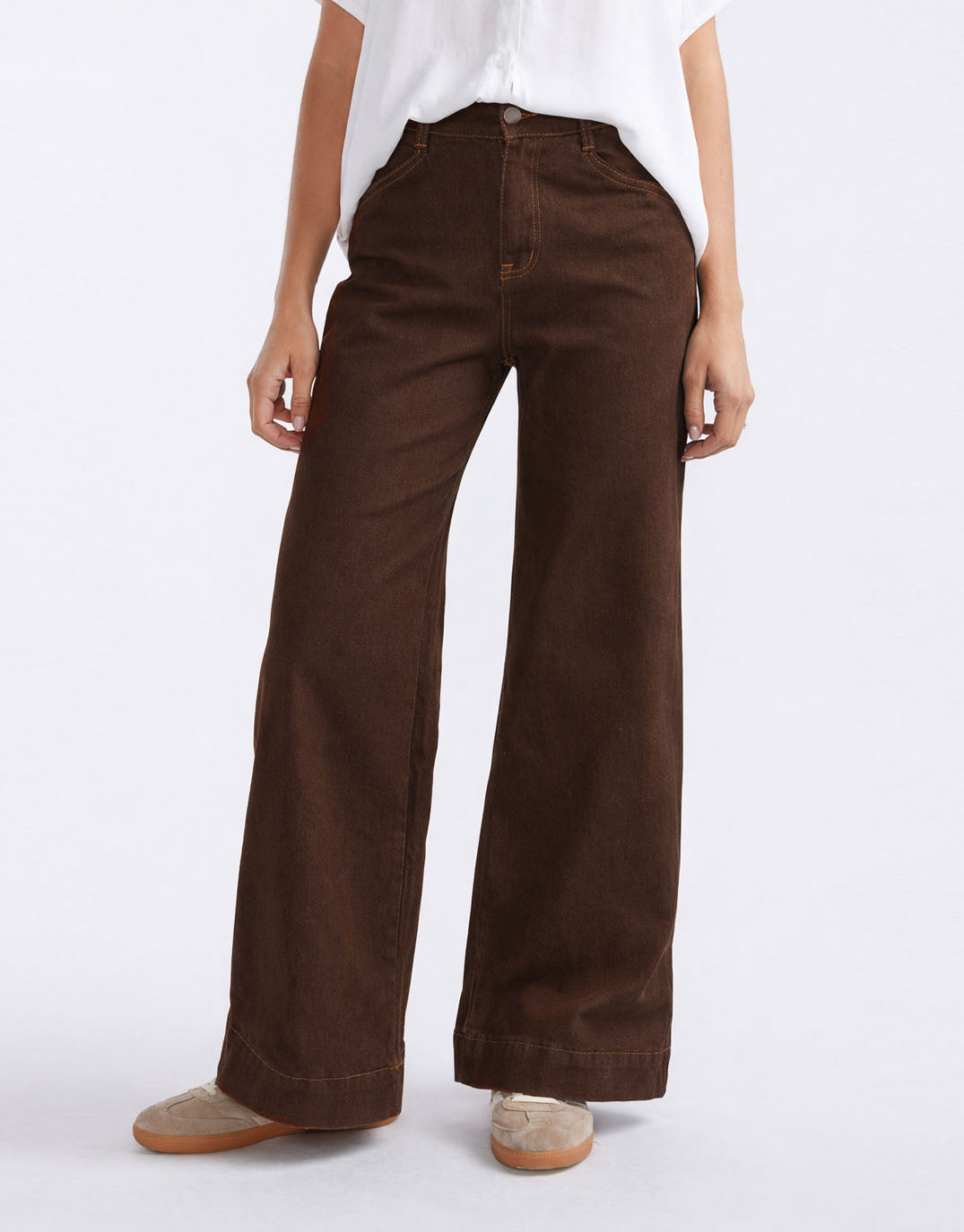Country Denim Ellery Stretch Straight Leg Jeans (Chocolate)