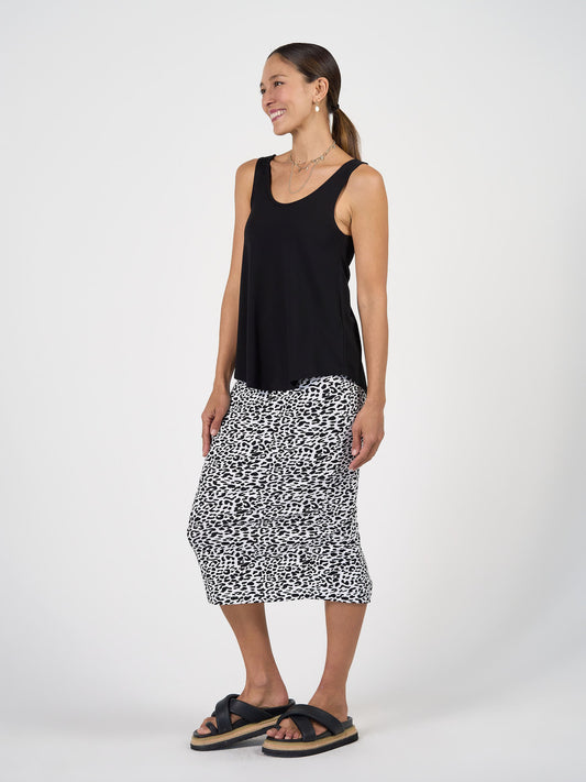 Lou Lou Ellie Sleeveless Bamboo Singlet Top (Black)