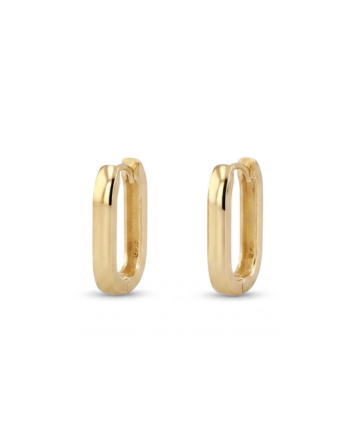 Image of Earrings. Product name - Ellipse Gold Hoop Earrings in colour by brand - LAVANA