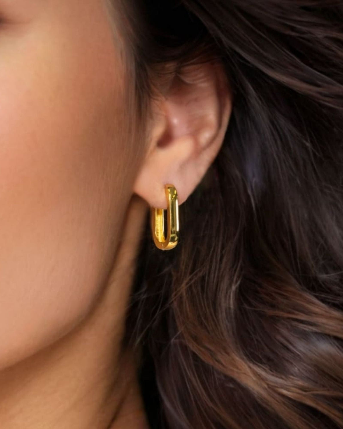 LAVANA Ellipse Gold Hoop Earrings