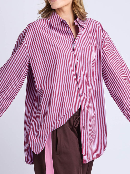 Elm Lila Stripe Shirt (Maroon/Lilac)