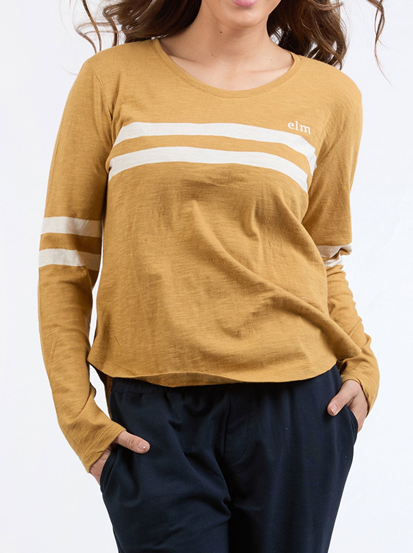 Elm Adora Long Sleeve Tee (Pale Lemon)