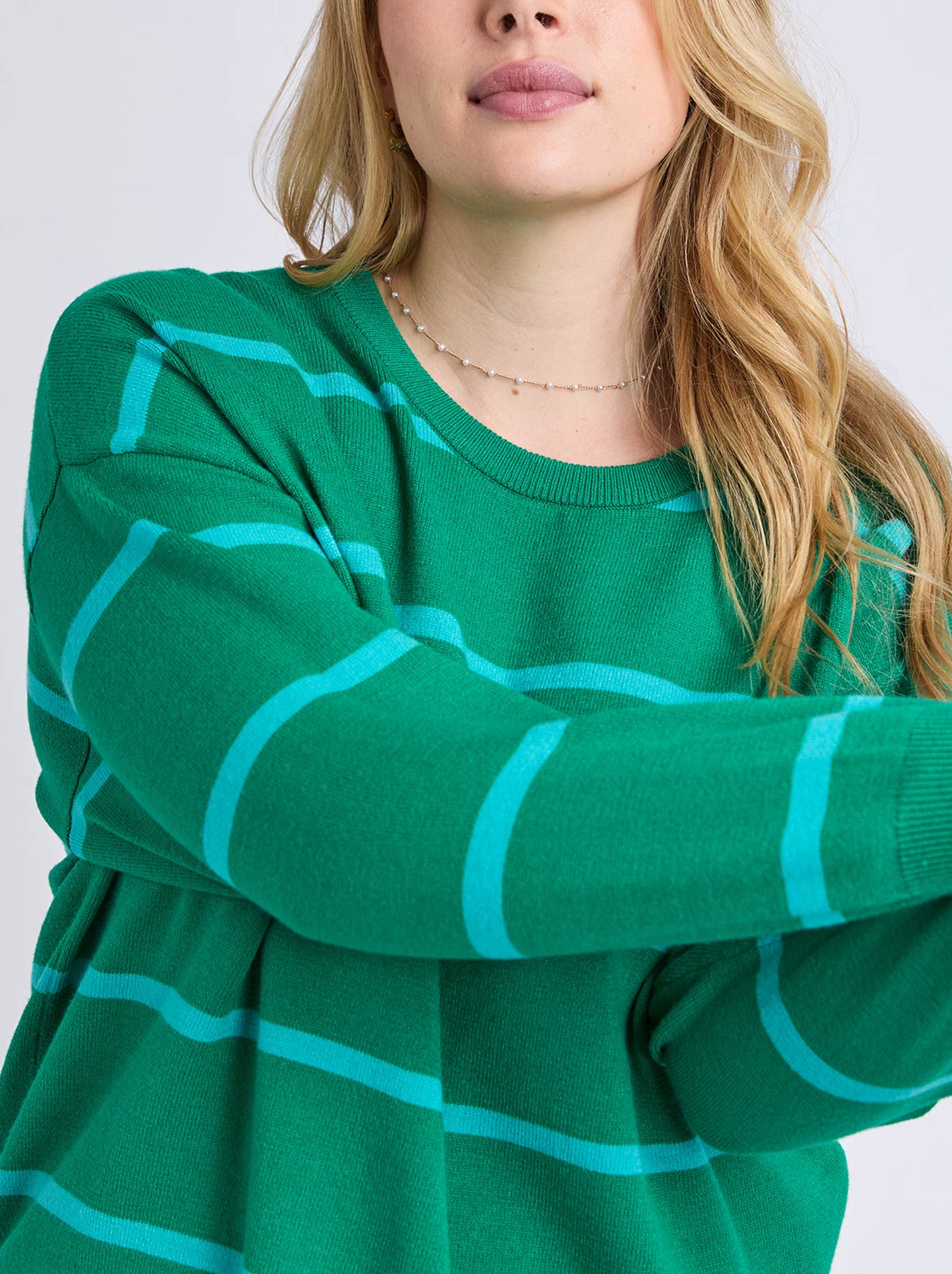 ELM CHARLIE STRIPE KNIT (Virdis Green)