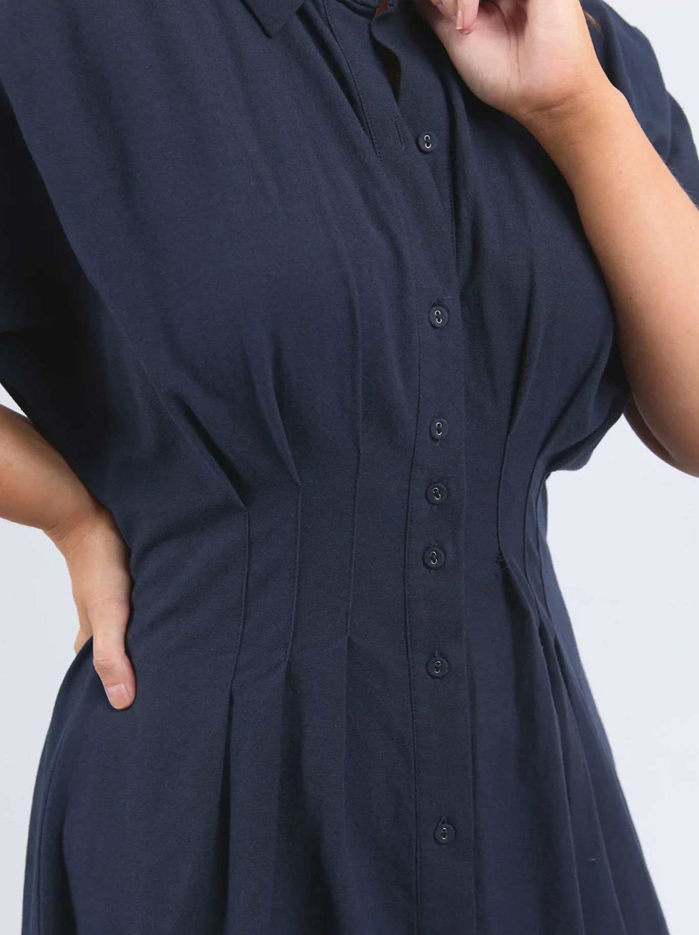 ELM SCARLET MIDI DRESS (Navy Stripe)