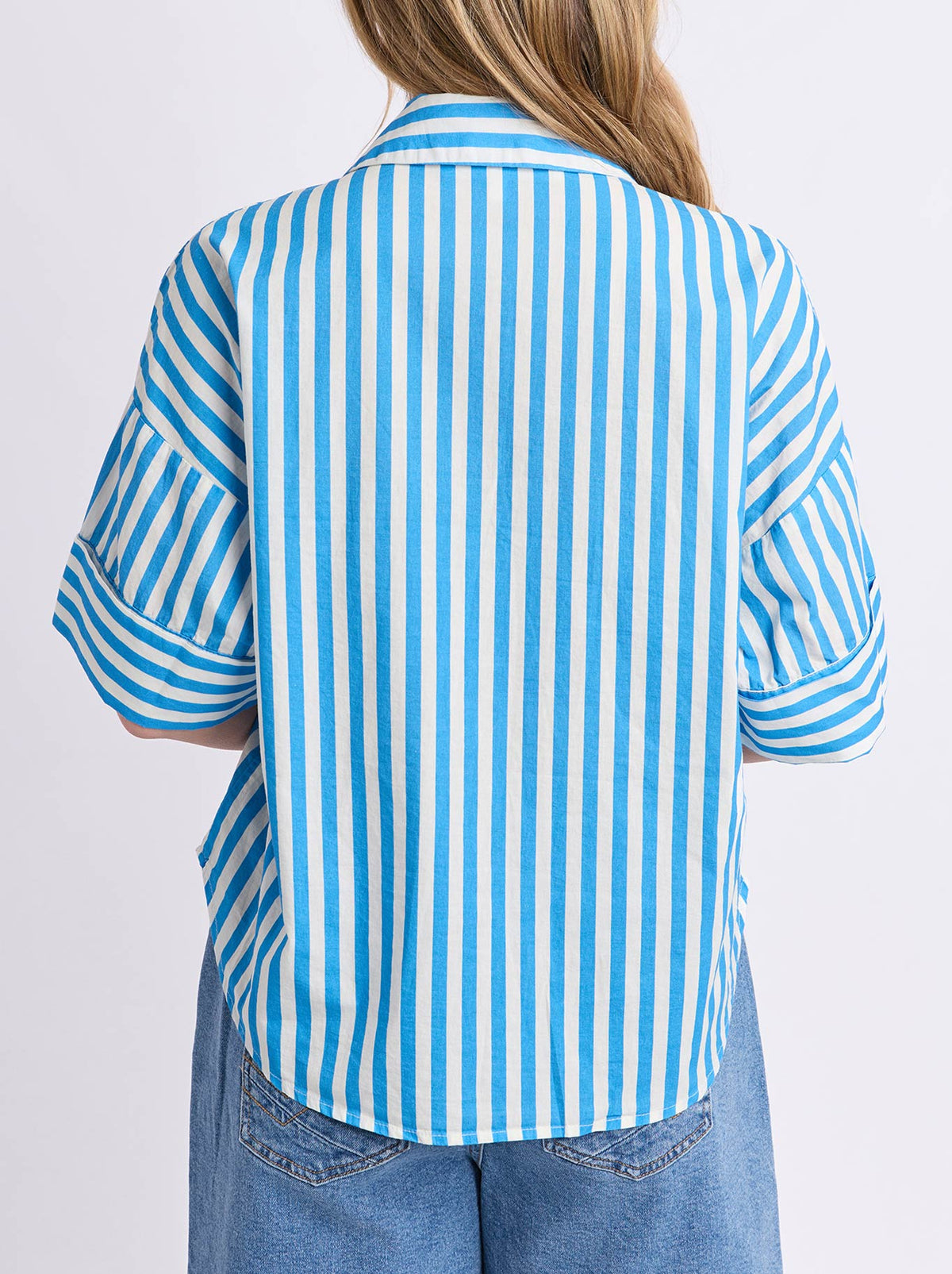 Elm Striped Holiday Shirt (Azure White)