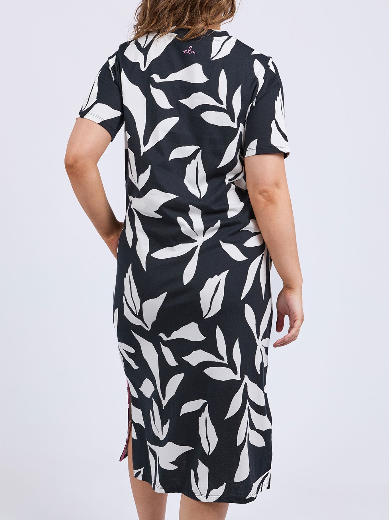 ELM MIMOSA TEE DRESS (Black Print)