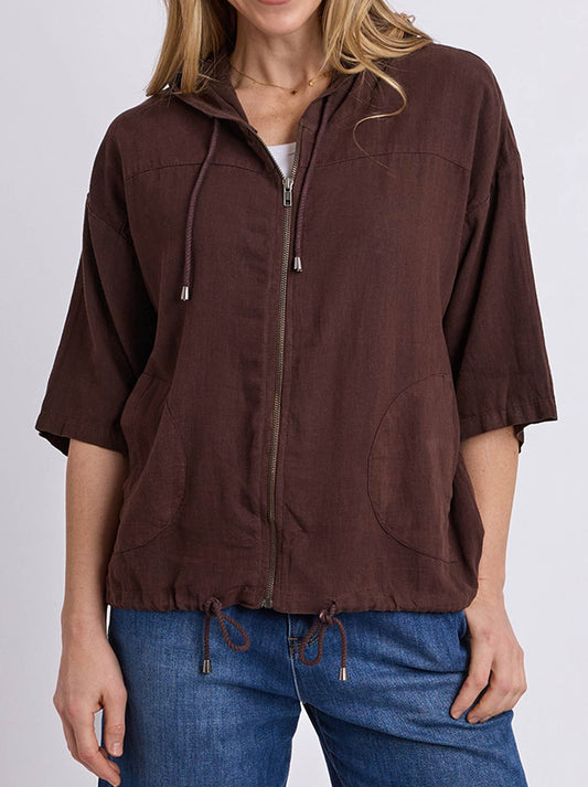Image of Coats & Jackets. Product name - Elm Saltair Lightweight Jacket in Chocolate colour by brand - Elm