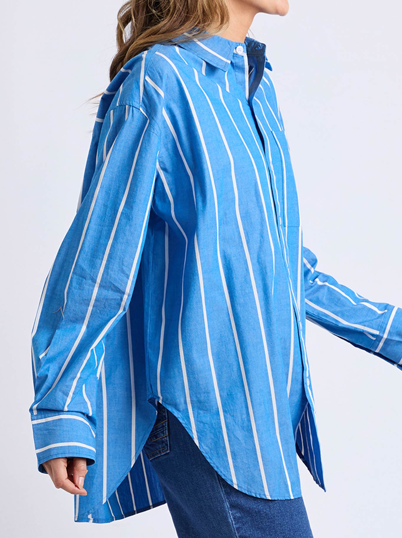 ELM MIA STRIPE SHIRT (Royal Blue)