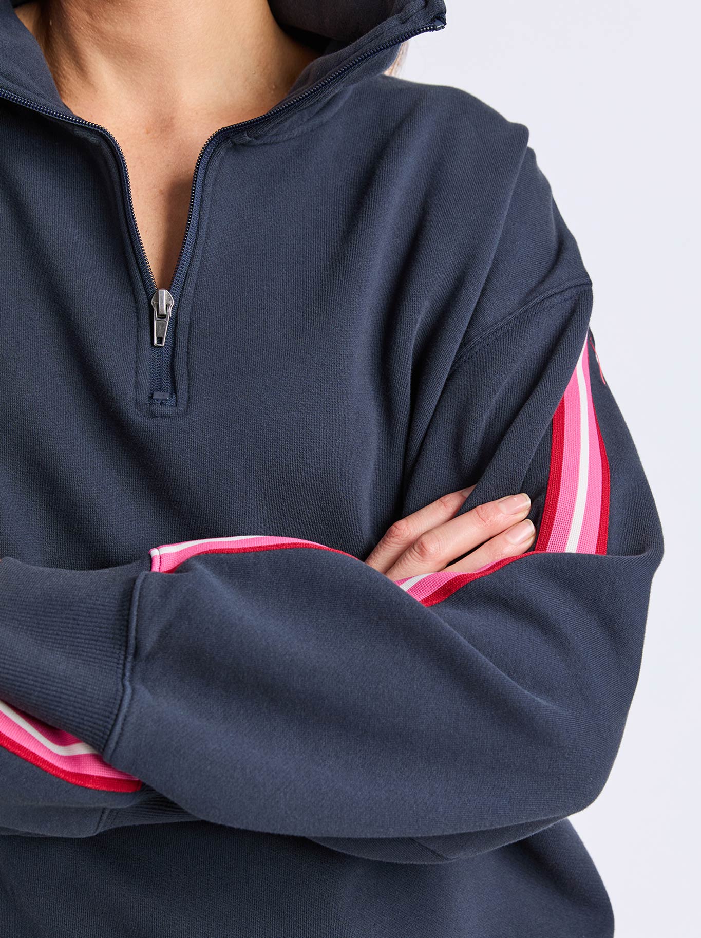 ELM LOVER 1/4 ZIP CREW (Navy A)