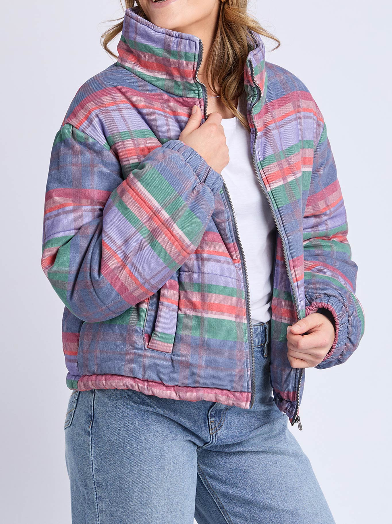 ELM CORD CHECK JACKET (Multi)