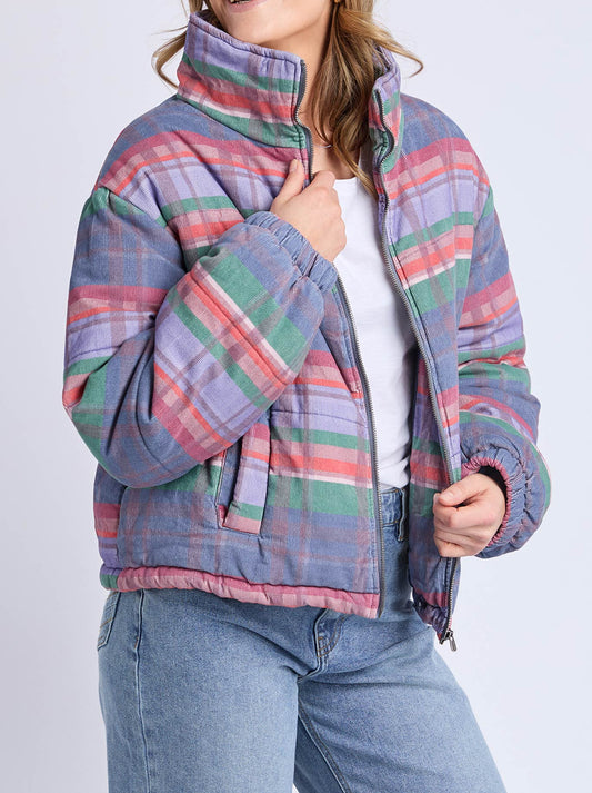 ELM CORD CHECK JACKET (Multi)