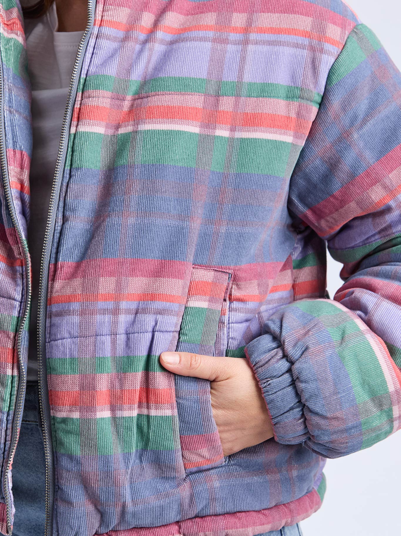 ELM CORD CHECK JACKET (Multi)