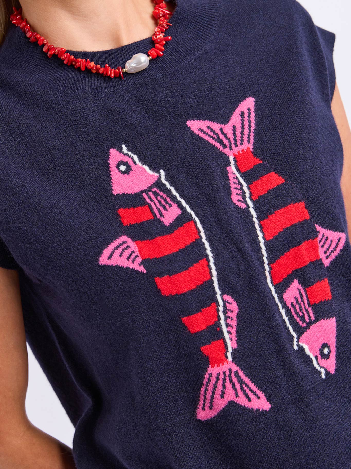 ELM FISHY INTARSIA KNIT (Navy)