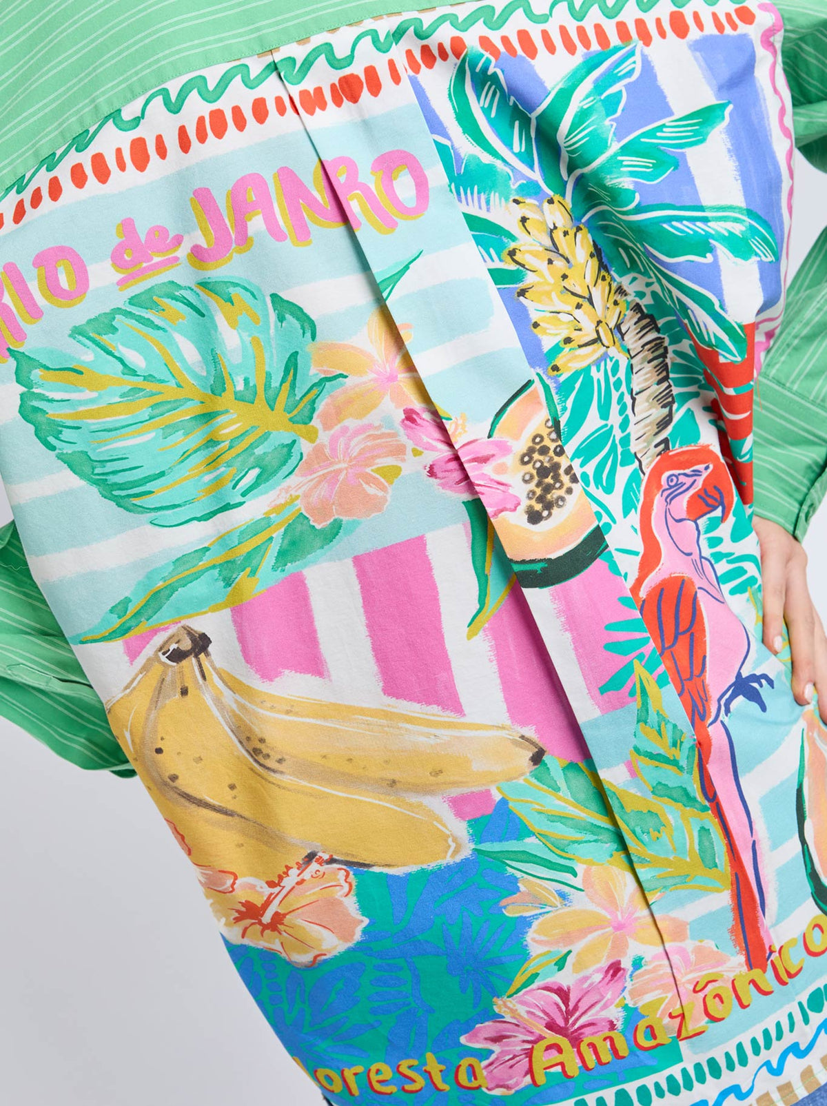 ELM TROPICAL MUSE SHIRT (Green Briar Stripe)
