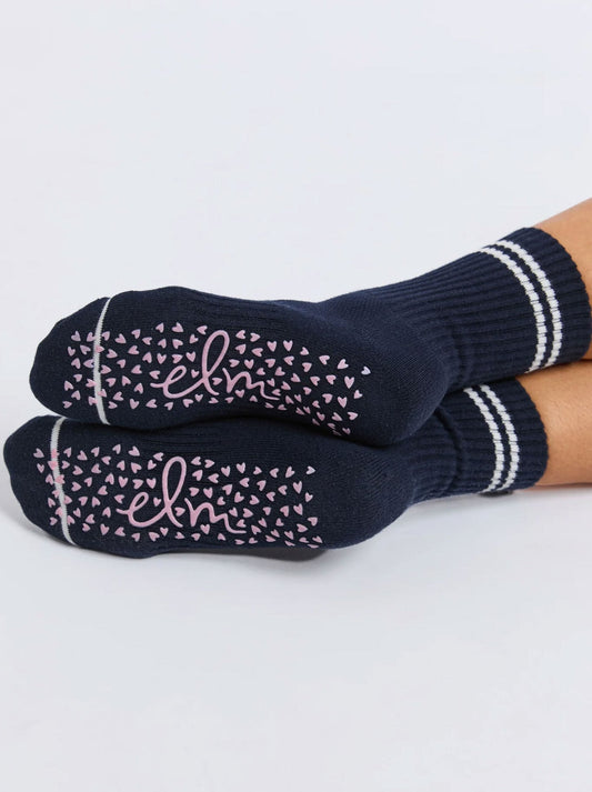 ELM RIBBED COLLEGE SOCK (Navy)