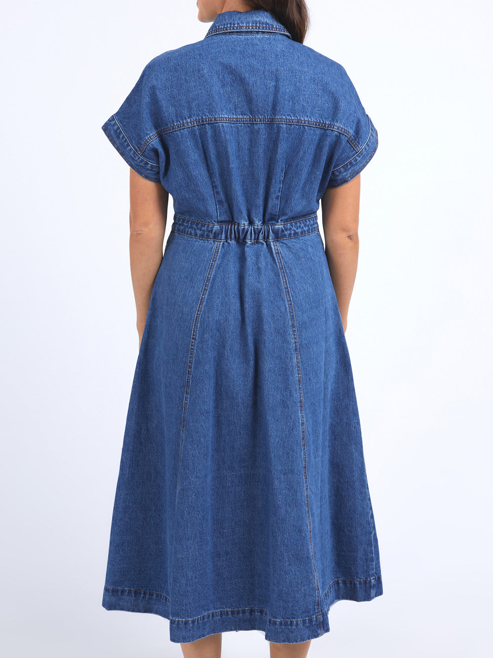 Elm Aimee Denim Dress Mid Blue | 50% Off
