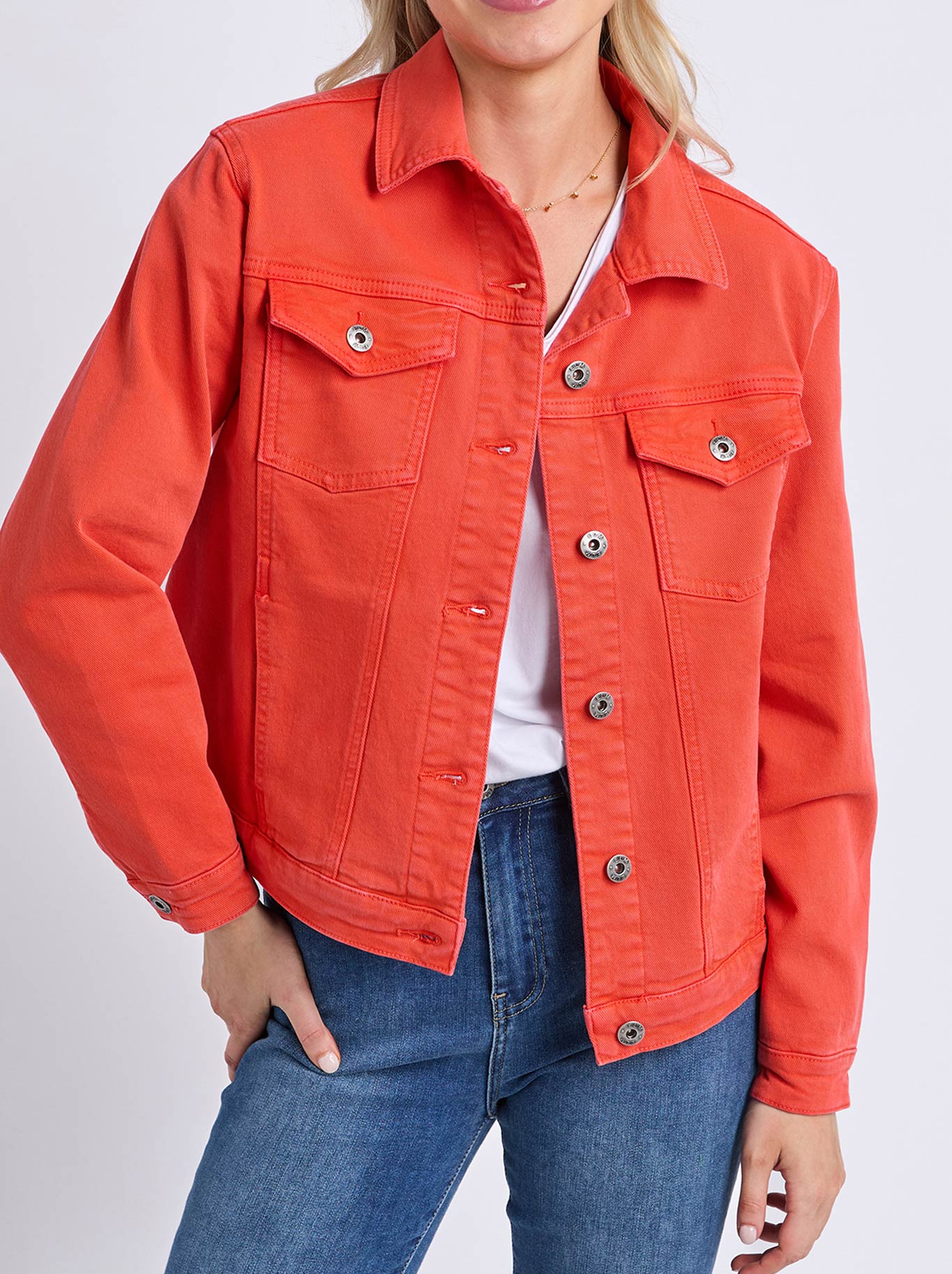 Image of Coats & Jackets. Product name - ELM TILLY JACKET in Tangello colour by brand - Elm