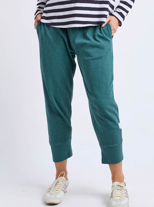 Image of a model wearing Pants. Productname: ELM BRUNCH PANT in Blue Shadow colour by brand - Elm