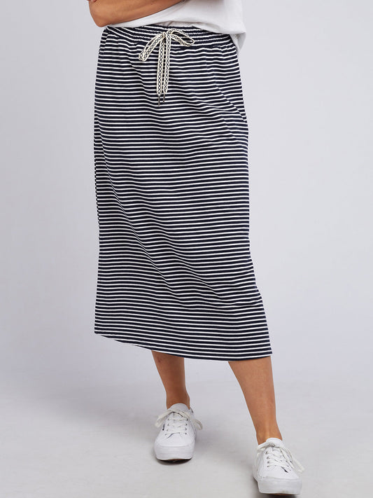Image of a model wearing Skirts. Productname: Elm Travel Skirt in Stripe colour by brand - Elm