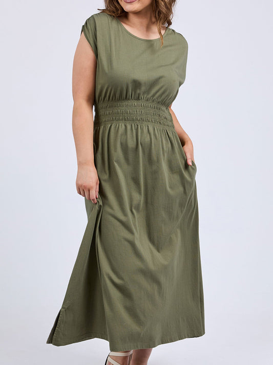 Image of Dresses. Productname: ELM NELLE MIDI DRESS in Clover colour by brand - Elm