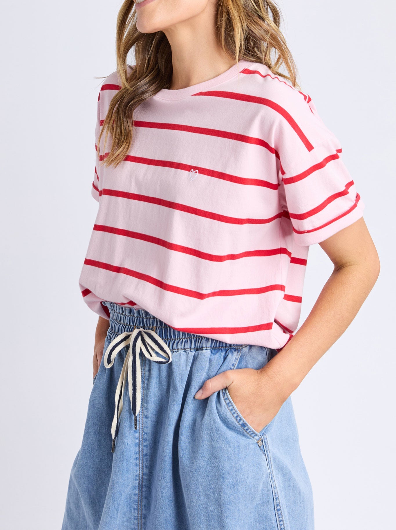 Elm Halli Short Sleeve Tee (White/Springgreen)