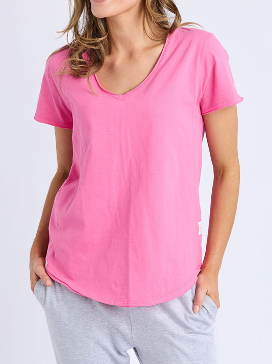 Image of T-Shirts. Product name - ELM PIMA VEE TEE in Banana colour by brand - Elm