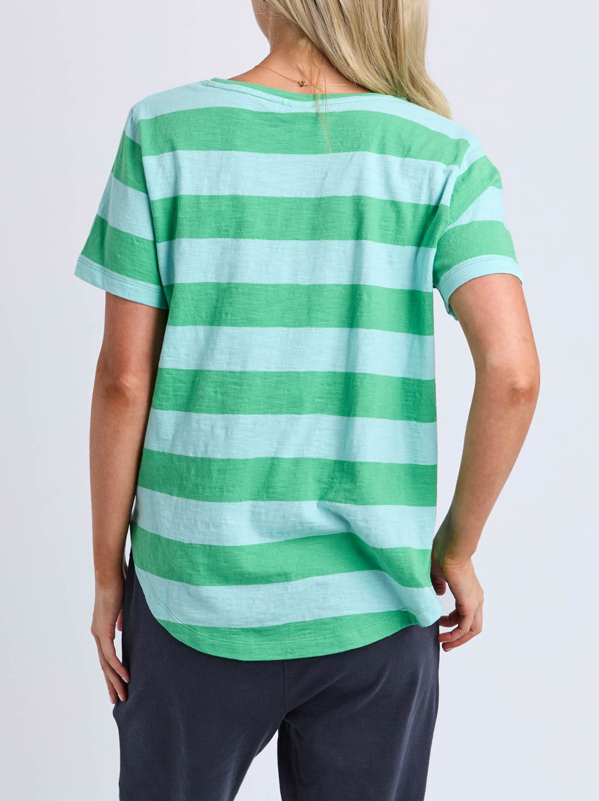 Elm Spritz Stripe Tee (Green Briar/Tblue)