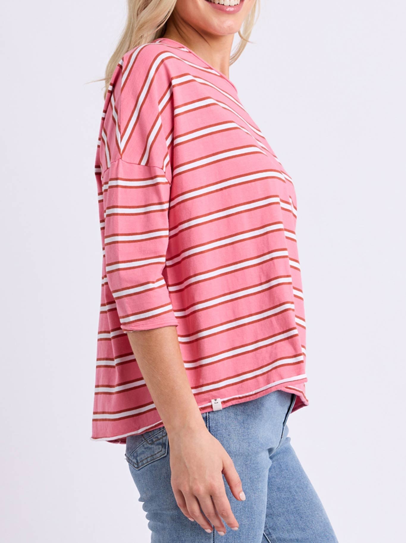 Elm Anya Tee (Pink Lemonade Stripe)