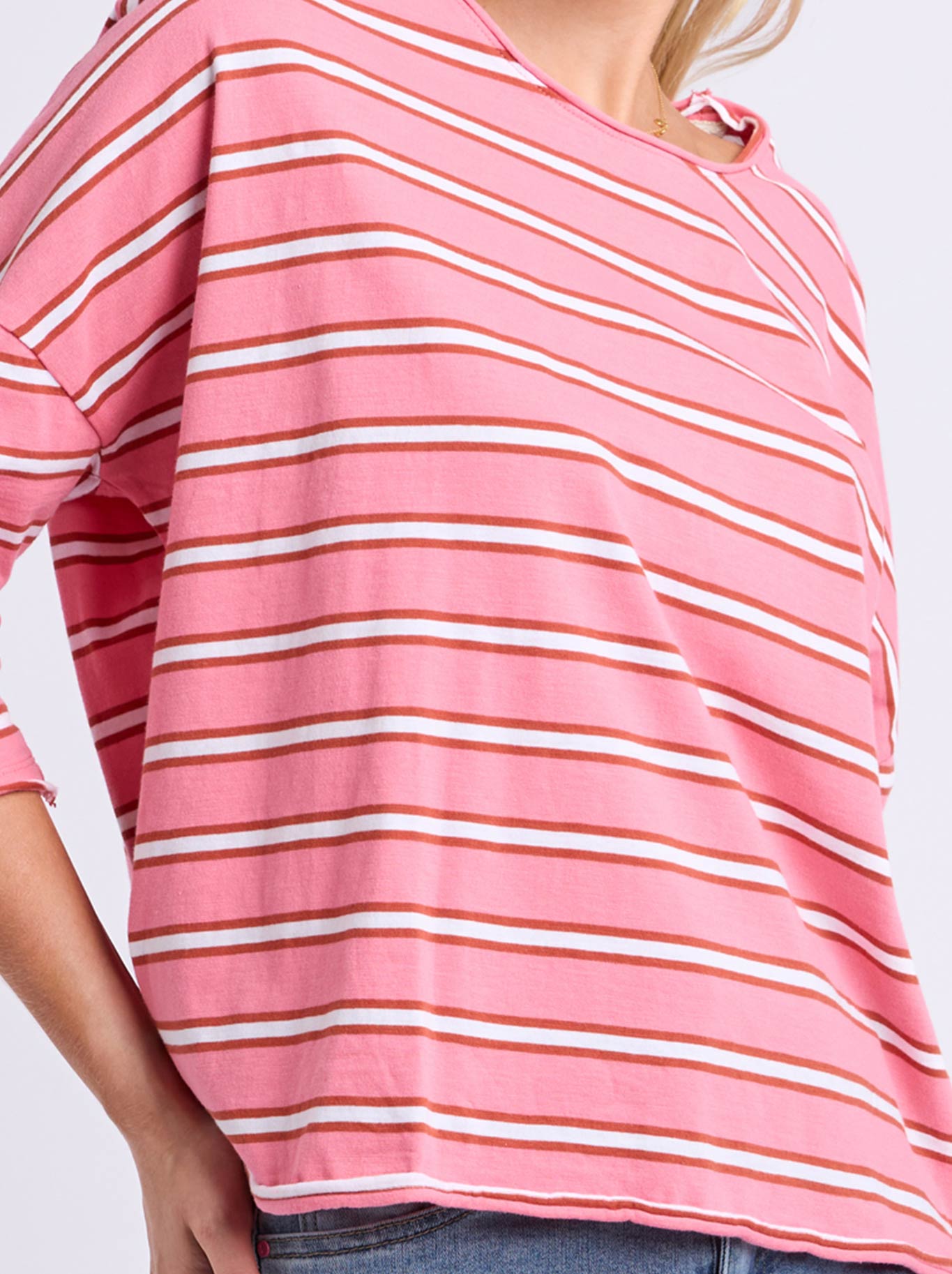 Elm Anya Tee (Pink Lemonade Stripe)