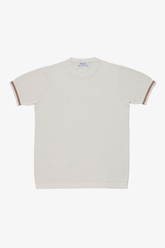 Anthony Squires Knitted crew neck tee supima cotton (White)