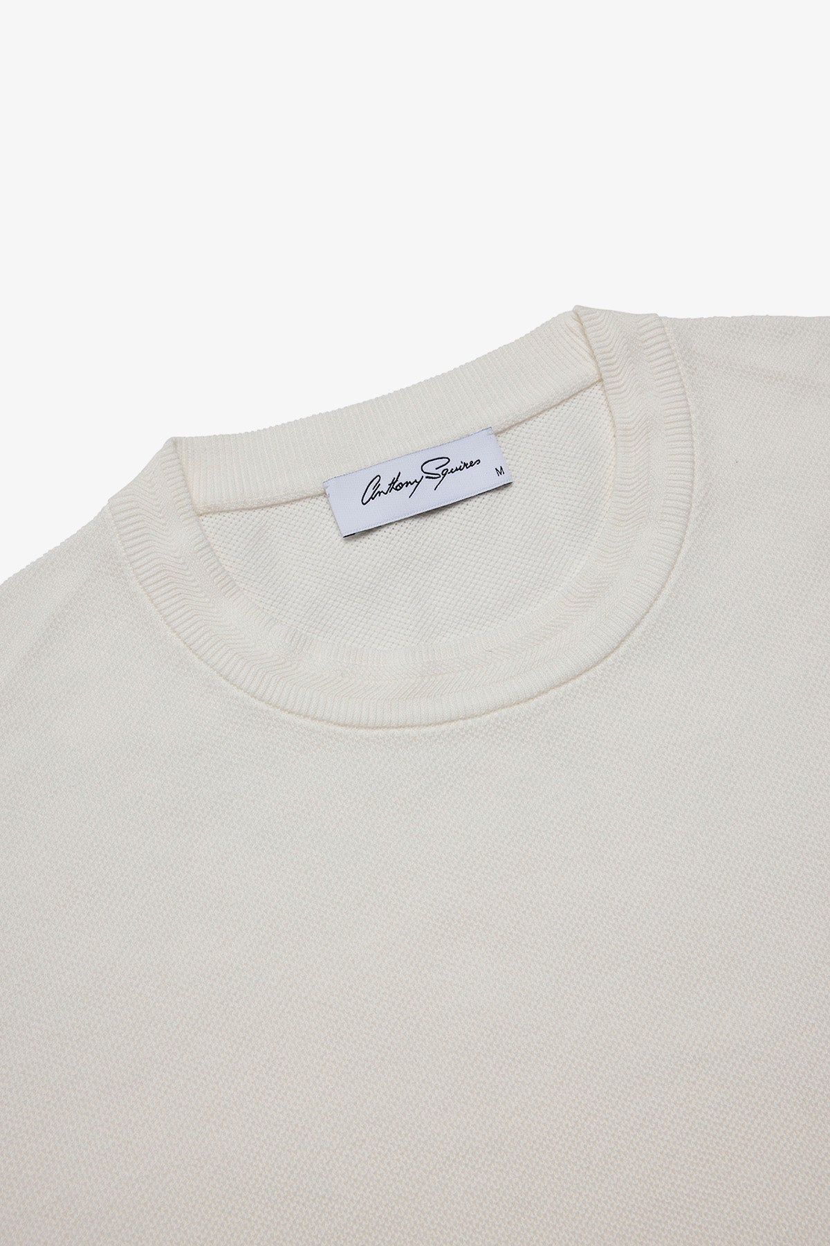 Anthony Squires Knitted crew neck tee supima cotton (White)