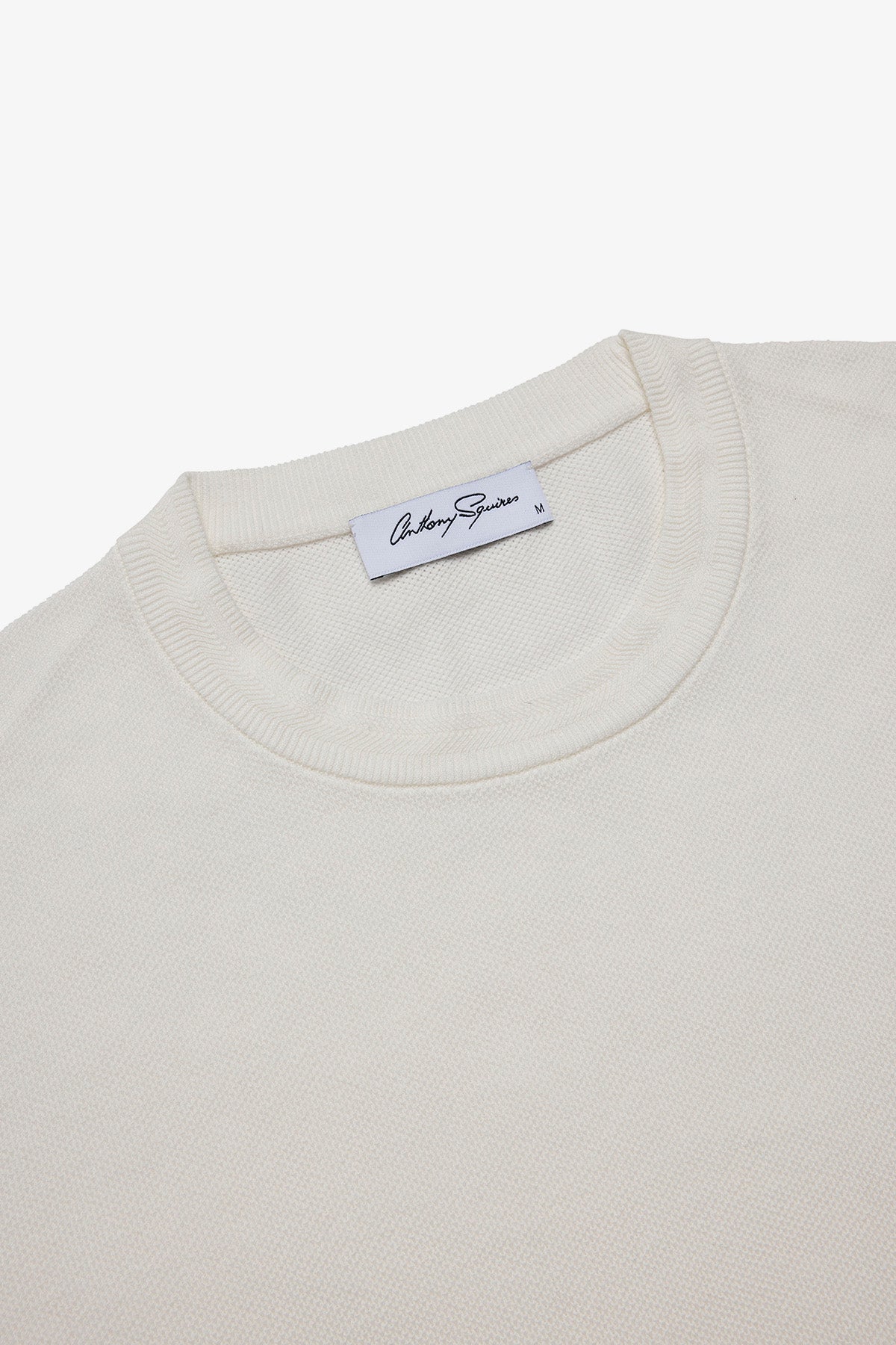 Anthony Squires Knitted crew neck tee supima cotton (White)