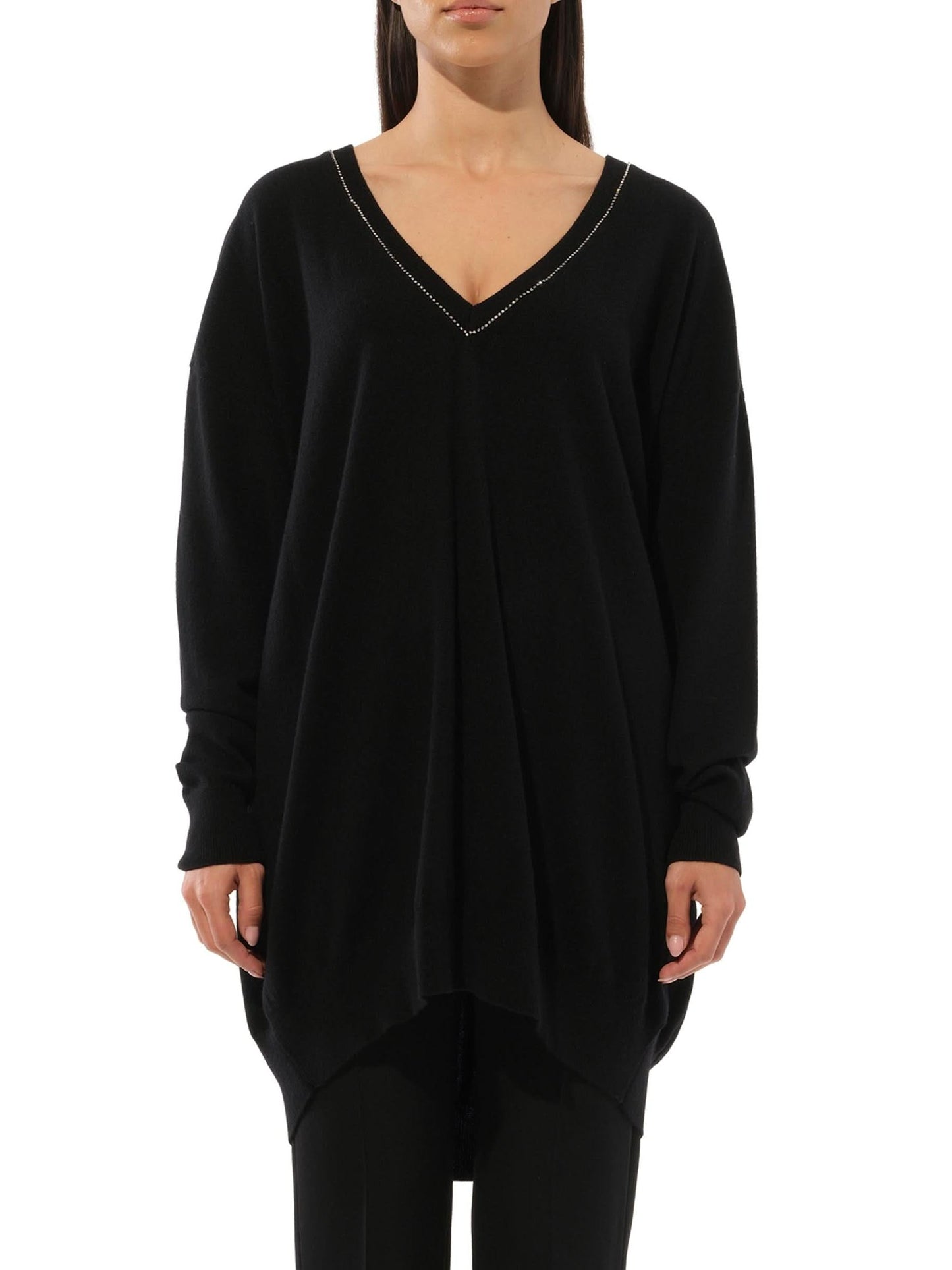 Image of Others. Productname: GIVENCHY Embroidered Strass V-Neck in Black colour by brand - GIVENCHY