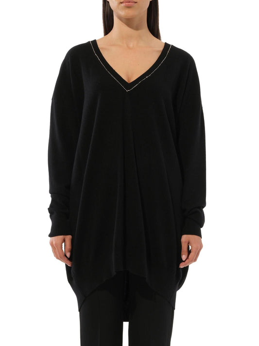 Image of Others. Productname: GIVENCHY Embroidered Strass V-Neck in Black colour by brand - GIVENCHY