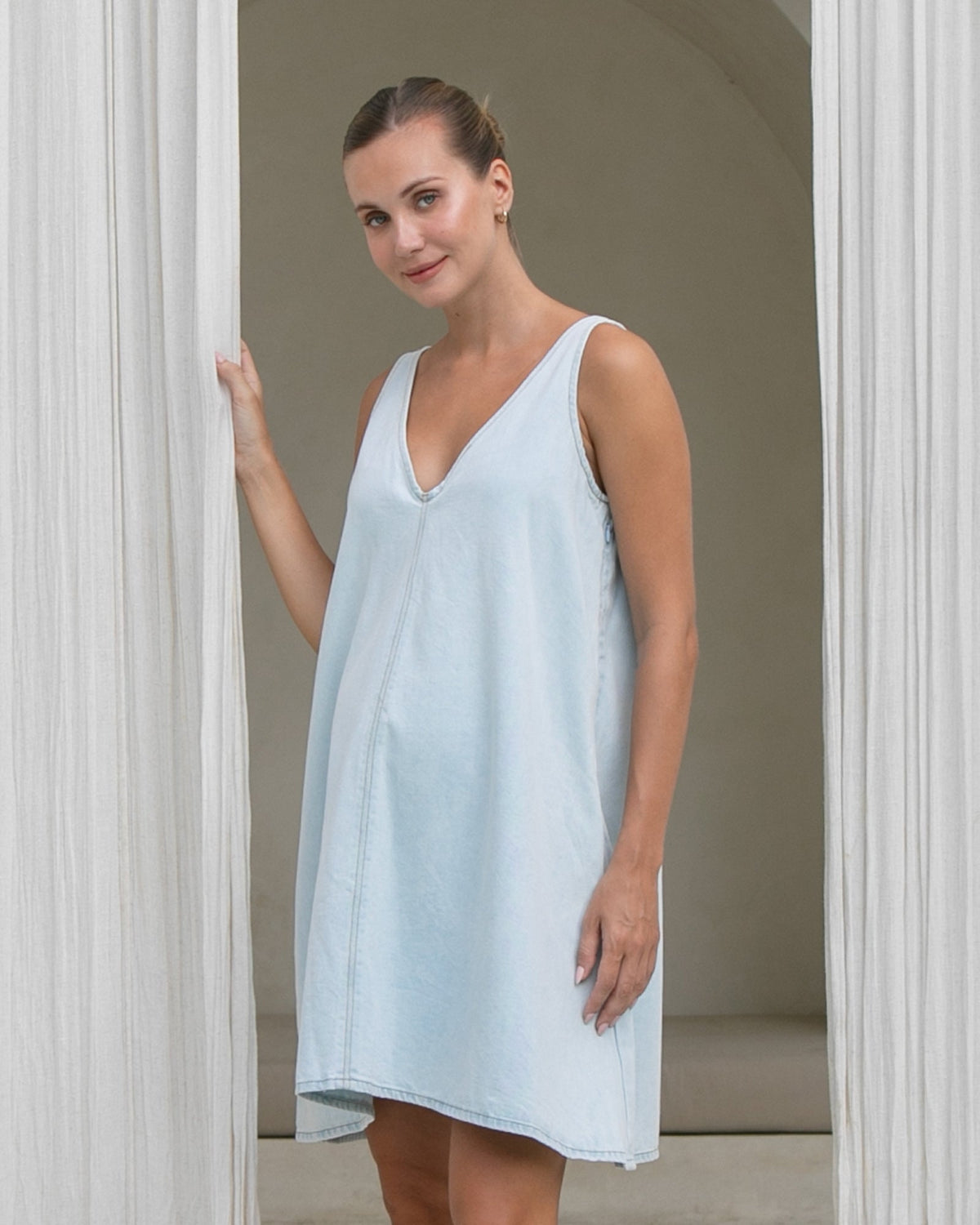 Soon Maternity Emily Denim Mini Dress