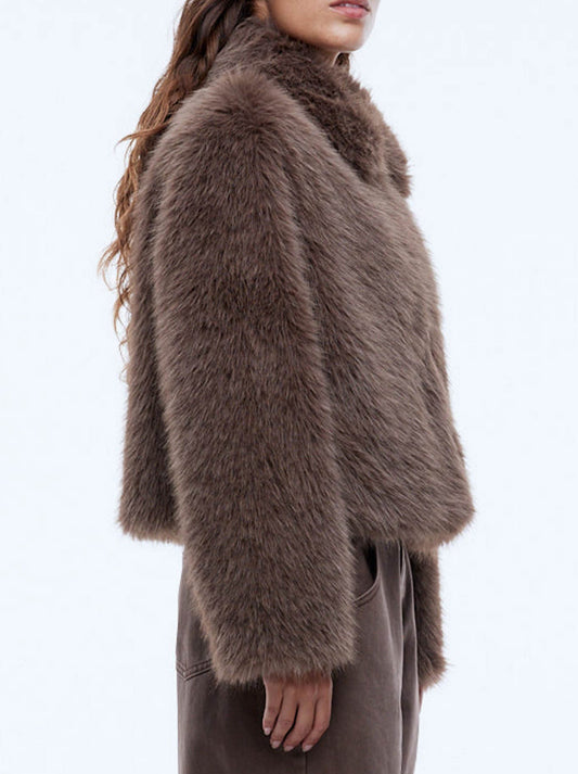 ENA PELLY CHARLIE FAUX FUR JACKET (Brown)