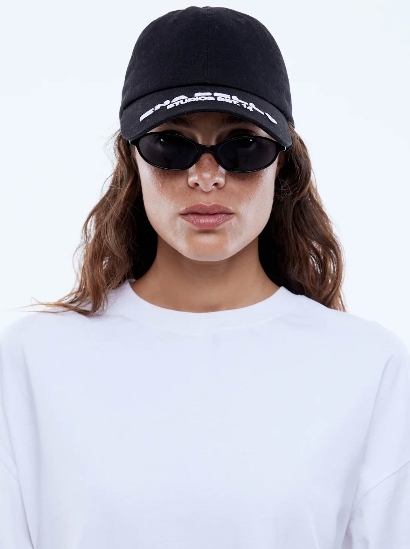 Image of Hats. Productname: ENA PELLY EP STUDIOS CAP in Black colour by brand - Ena Pelly