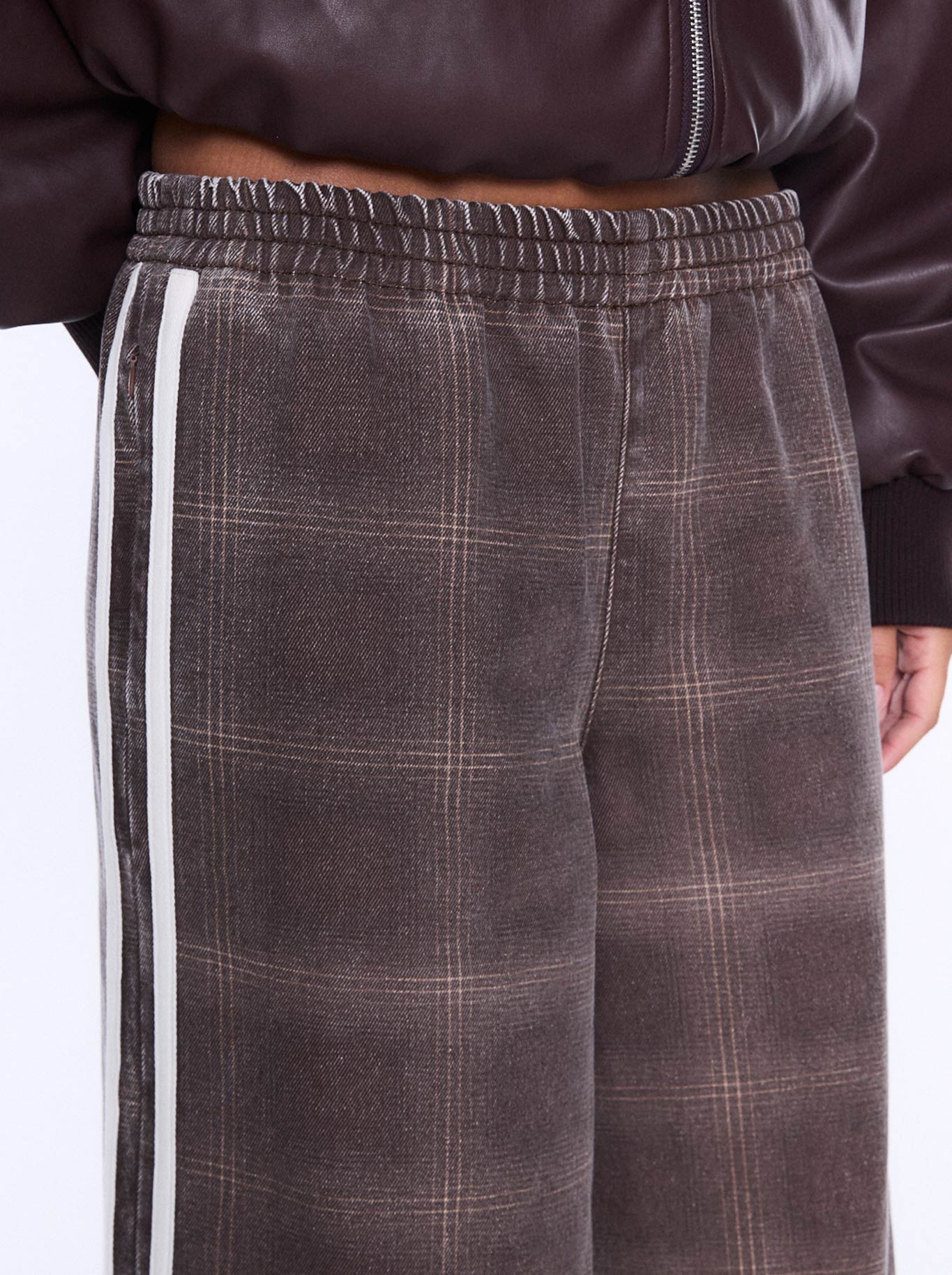 ENA PELLY MYLA WIDE LEG PANT (Burgandy Check)