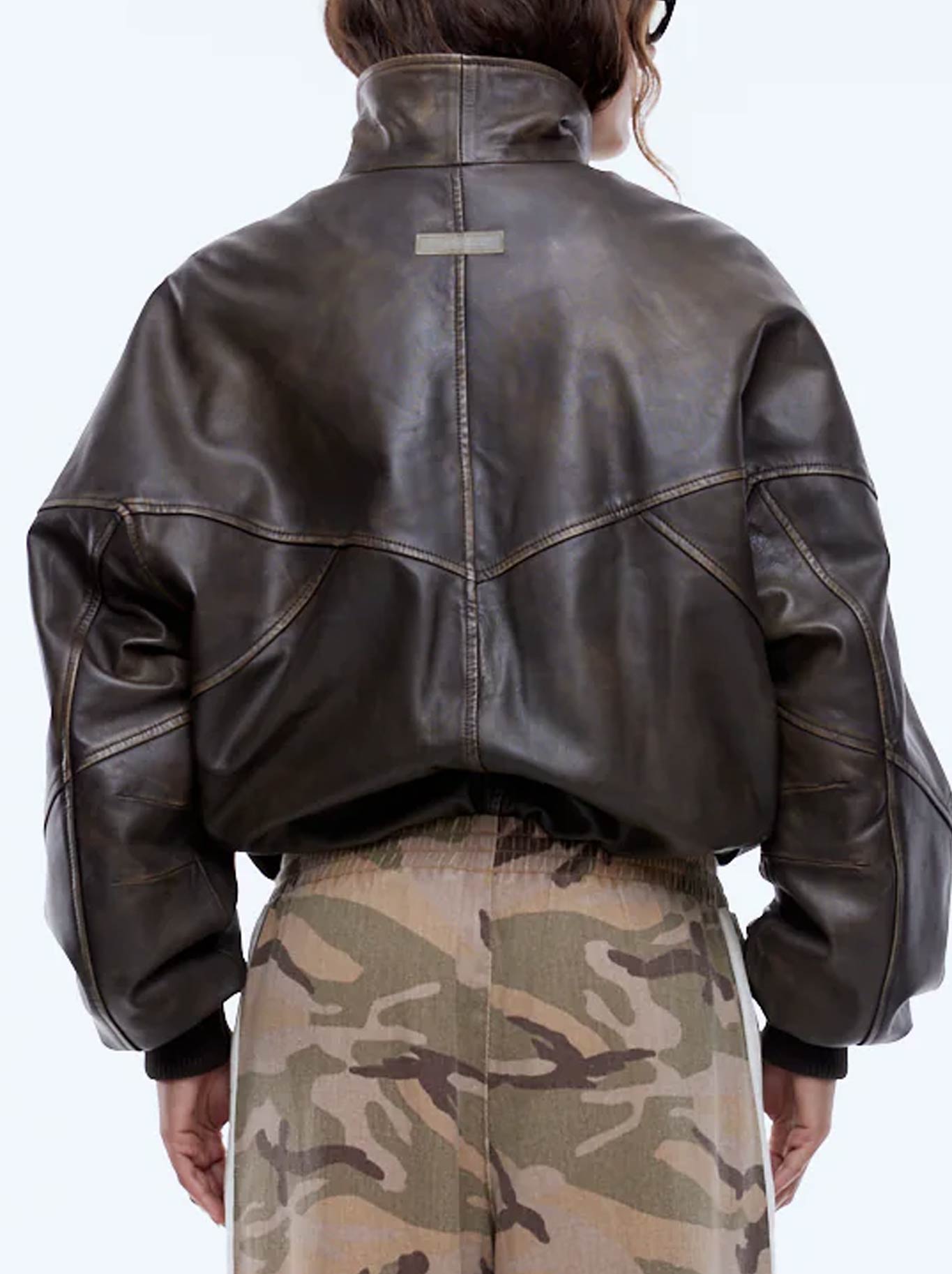 ENA PELLY MARI LEATHER BOMBER (Mocca)