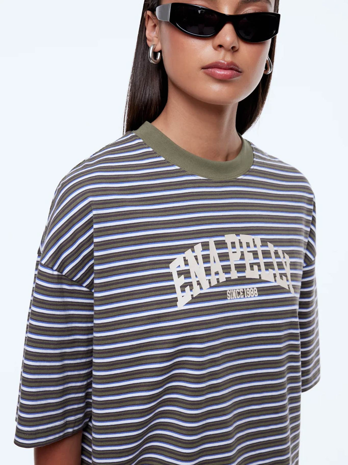 ENA PELLY MAEVE RELAXED TEE (Green Multi Stripe)
