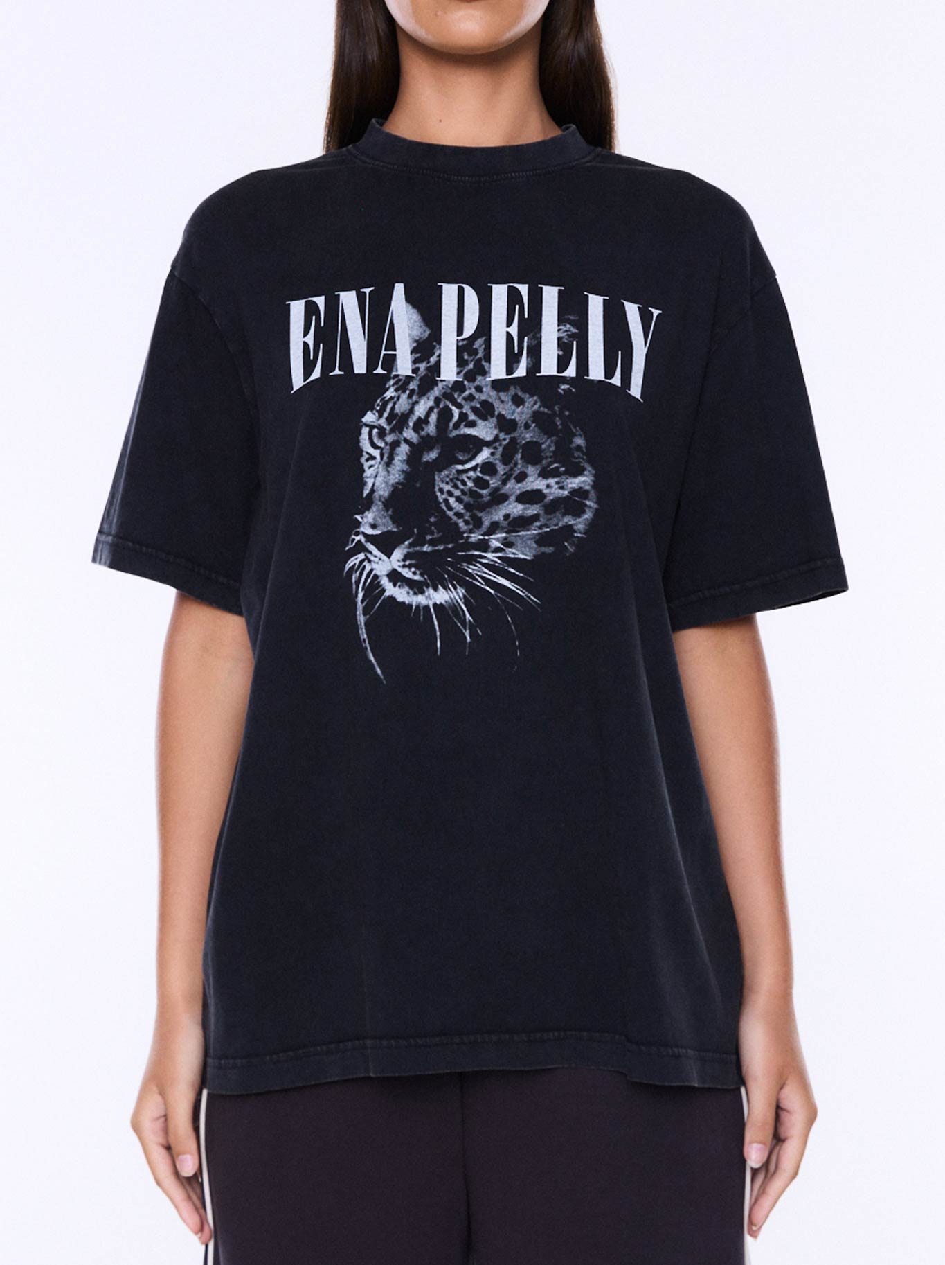 Image of T-Shirts. Product name - ENA PELLY IVY RELAXED TEE in Vintage Black colour by brand - Ena Pelly