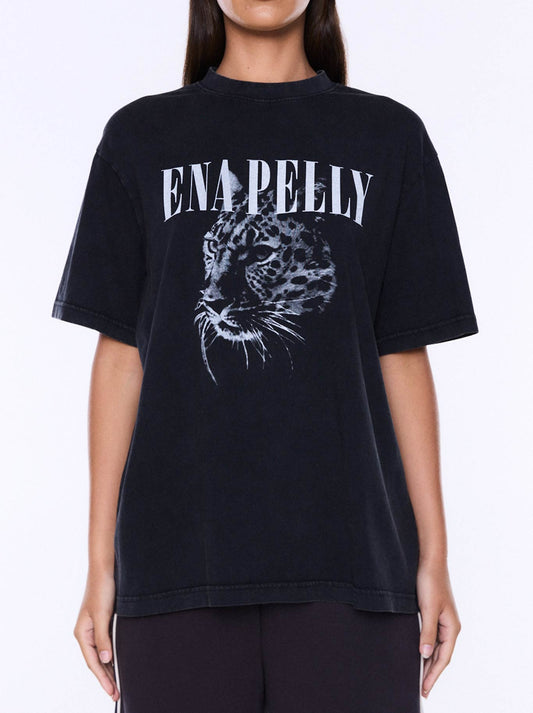 Image of T-Shirts. Product name - ENA PELLY IVY RELAXED TEE in Vintage Black colour by brand - Ena Pelly