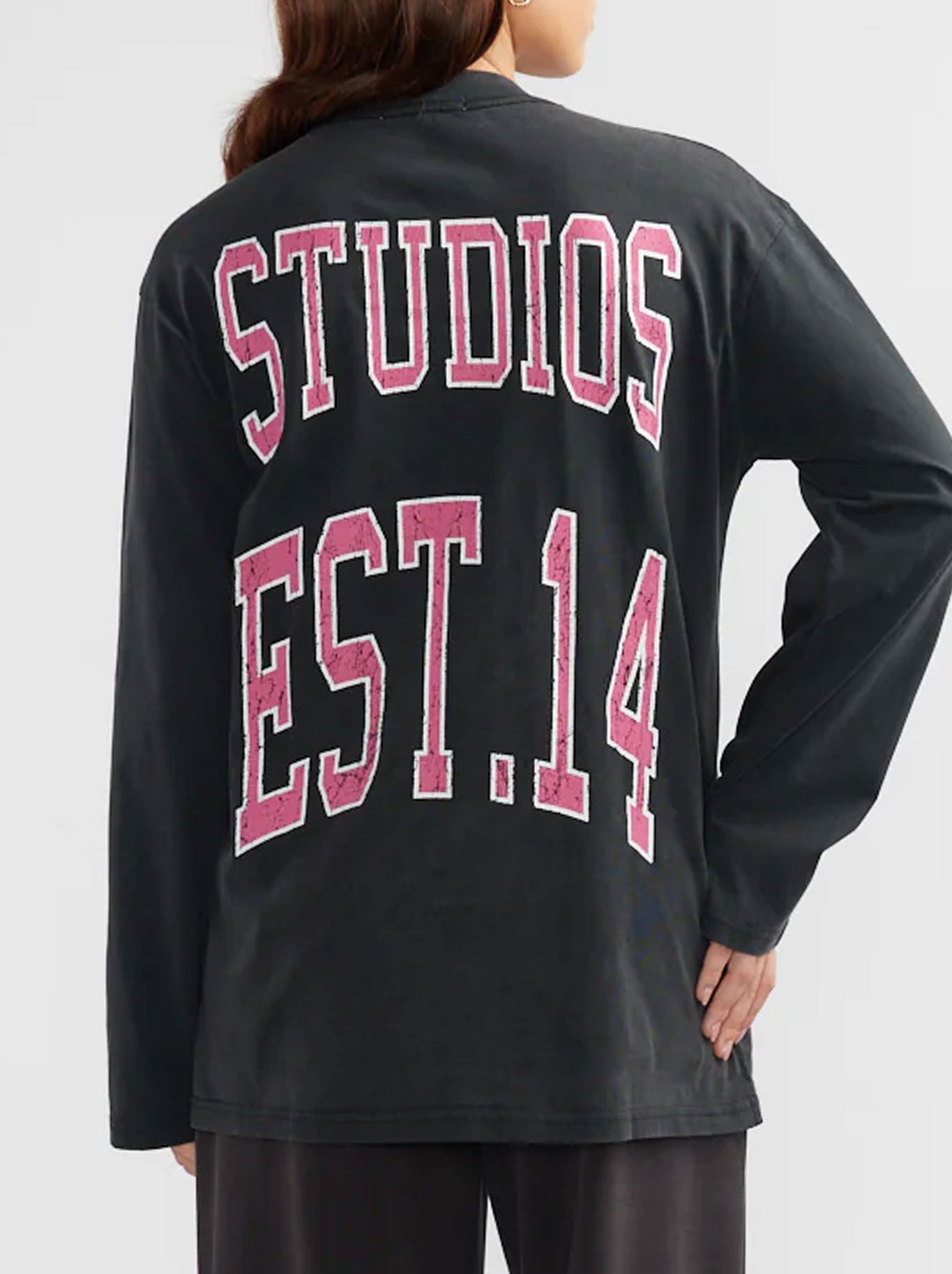 Ena Pelly PINK KARA LONG SLEEVE TOP (Vintage Black)